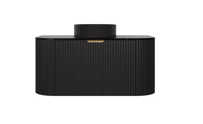 Agena Modern Fluted Wall Hung Vanity Matte Black