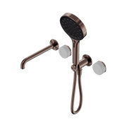 Serenity Progressive Shower System With Spout With Carrara Handle And Serenity Hand Shower Brushed Bronze