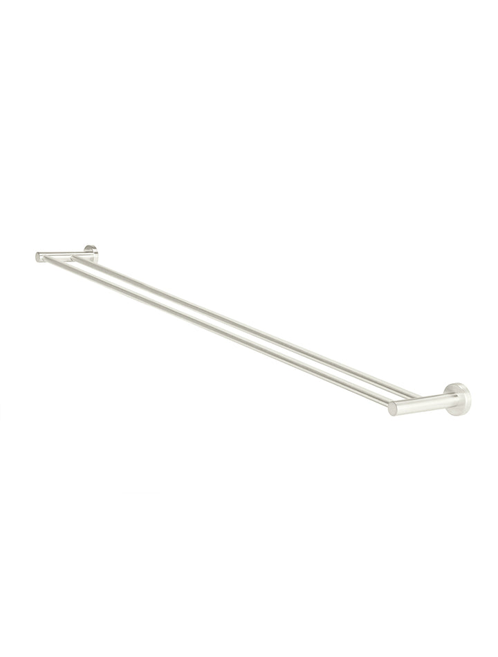 Round Double Towel Rail 900mm - PVD Brushed Nickel
