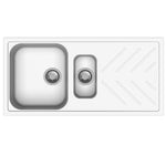 Load image into Gallery viewer, White Carysil New Beethoven D150 Granite 1 and 1/4 Bowl with Drain Board Stone Kitchen Sink 1000*500mm
