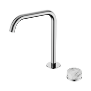 Serenity Progressive Bath/Kitchen Mixer Edge Spout With Arabescato Corchia Handle Chrome
