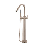 Round Paddle Gooseneck Kitchen Mixer Tap - Champagne