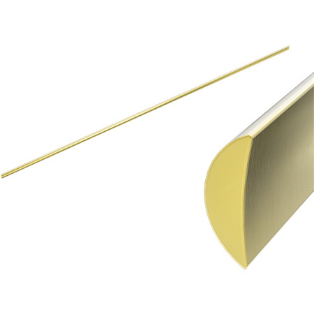 HALF ROUND WATER SEAL RAIL 750MM BRUSHED GOLD