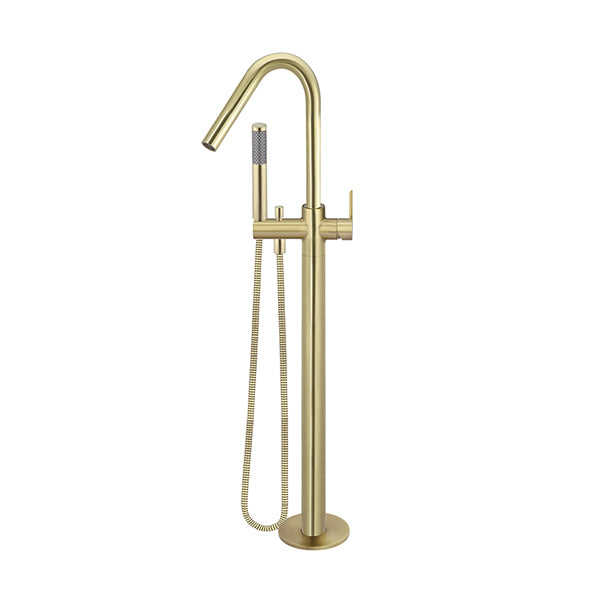Round Paddle Freestanding Bath Spout and Hand Shower - PVD Tiger Bronze