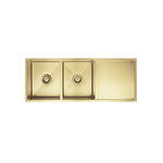 Load image into Gallery viewer, Kitchen Sink - Double Bowl &amp; Drainboard 1160 x 440 - Brushed Bronze Gold
