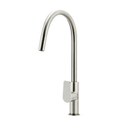 Round Paddle Piccola Pull Out Kitchen Mixer Tap - PVD Brushed Nickel