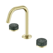 Serenity Basin Set Edge Spout With Verde Alpi Handle Brushed Gold