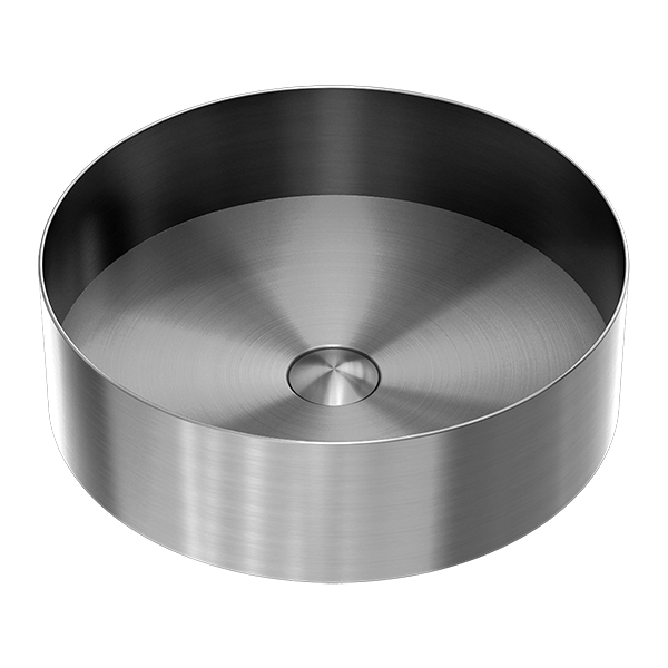 OPAL ROUND 400MM STAINLESS STEEL BASIN GRAPHITE