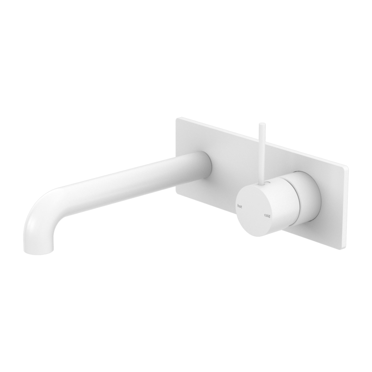 MECCA WALL BASIN/BATH MIXER HANDLE UP 120MM MATTE WHITE