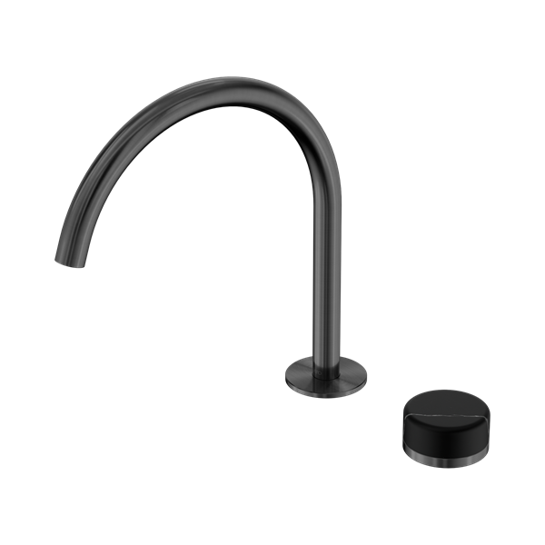 Serenity Progressive Bath/Kitchen Mixer Arc Spout With Marquina Black Handle Gun Metal