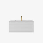 Load image into Gallery viewer, Sedona Matte White Fluted Wall Hung Vanity
