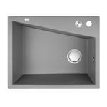 Load image into Gallery viewer, Laveo Grenada Grey Granite Double Bowl Stone Kitchen Sink 470*600*227mm(including Space Saving Siphon and Click-clack Plug)
