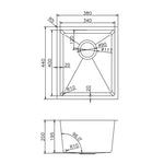 Load image into Gallery viewer, Round Corner Chrome Stainless Steel Handmade Single Bowl Kitchen Sink 380*440*200mm
