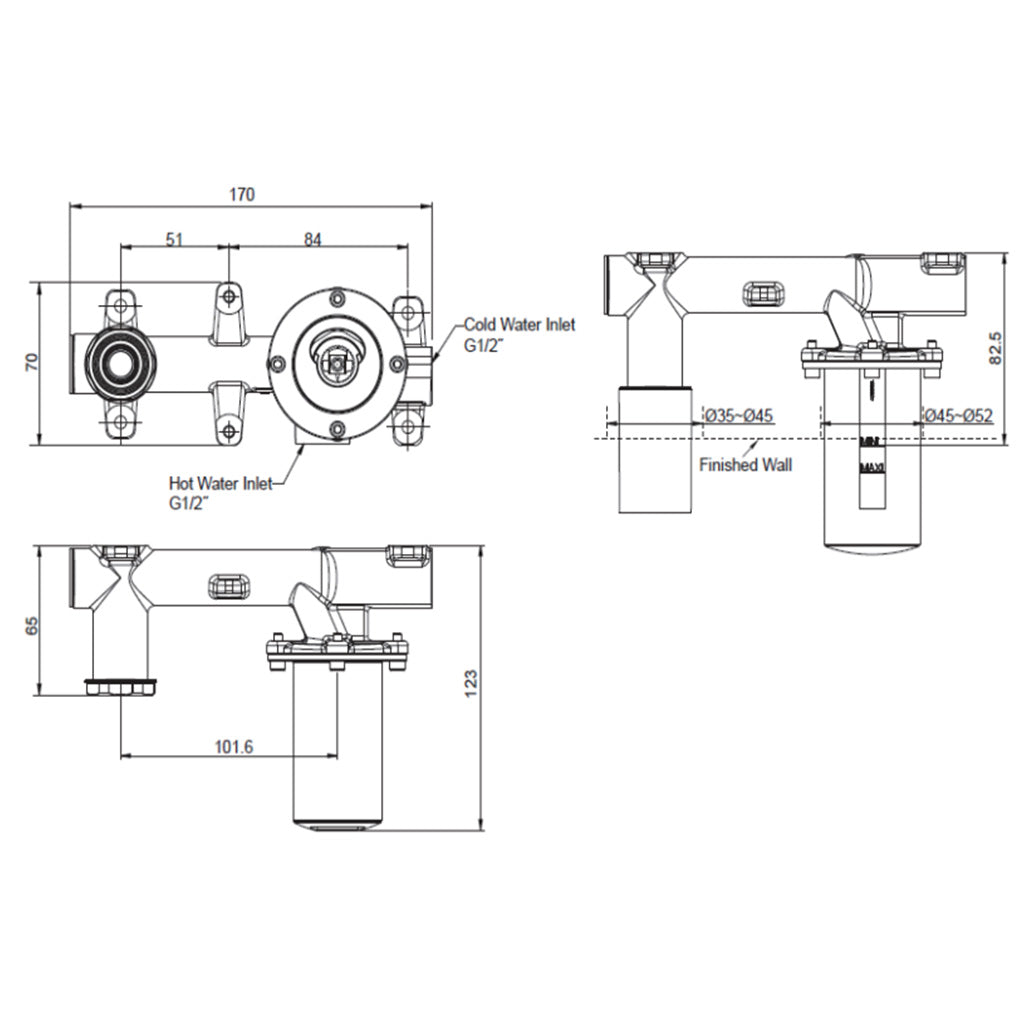 Single Handle Inwall Valve