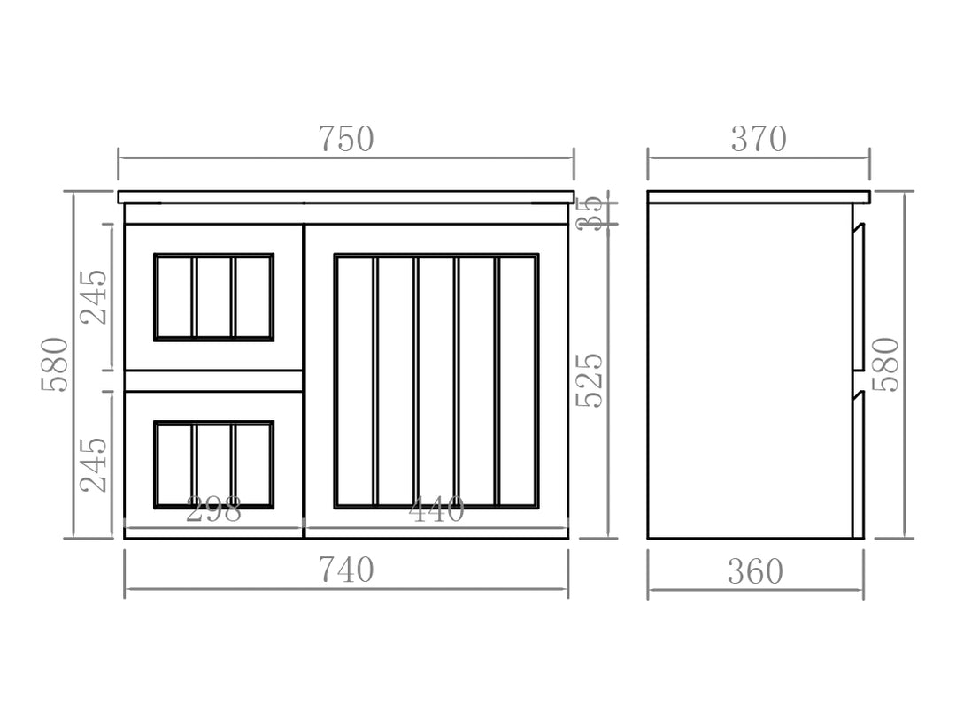 Achill Federation Ensuite Wall Hung Vanity Matte Black