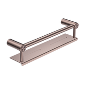 MECCA CARE 25MM GRAB RAIL WITH SHELF 450MM BRUSHED BRONZE