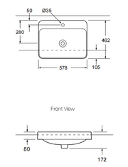 Forefront Rectangular Semi-Recessed Basin