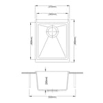 Load image into Gallery viewer, Black Carysil Enigma N100N Granite Single Bowl Stone Kitchen Sink 370*460*200mm
