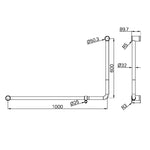 Load image into Gallery viewer, MECCA CARE 32MM DDA 90 DEGREE BENT TUBE GRAB RAIL 600X1000MM CHROME
