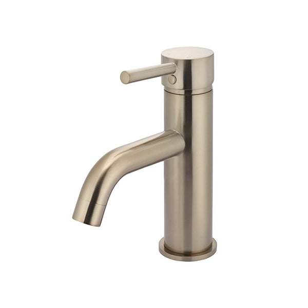 Round Basin Mixer Curved - Champagne