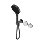 Load image into Gallery viewer, Serenity Progressive Shower System With Arabescato Corchia Handle And Serenity Hand Shower Gun Metal
