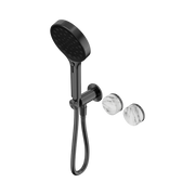 Serenity Progressive Shower System With Arabescato Corchia Handle And Serenity Hand Shower Gun Metal