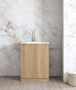 Load image into Gallery viewer, Mini Laundry 650mm Byron/Bondi Natural Oak with Natural Pure White  Top
