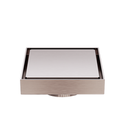 100mm Square Tile Insert Floor Waste 80mm Outlet Brushed Bronze