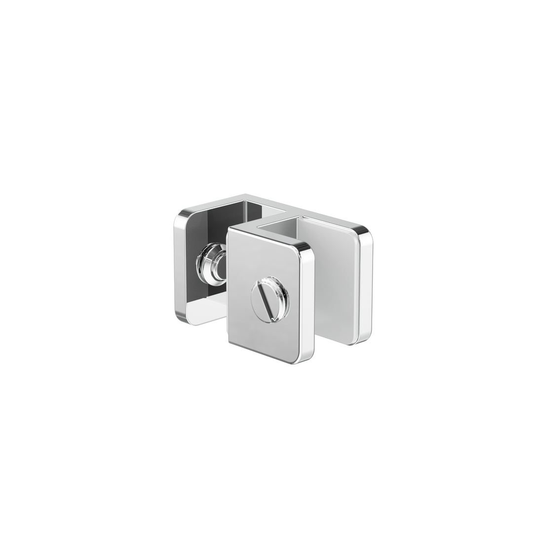 OVER-PANEL GLASS TO GLASS FITTING 10MM GLASS CHROME