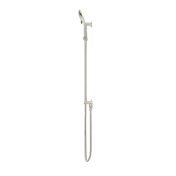 Round Three Function Hand Shower on Rail Column - PVD Brushed Nickel