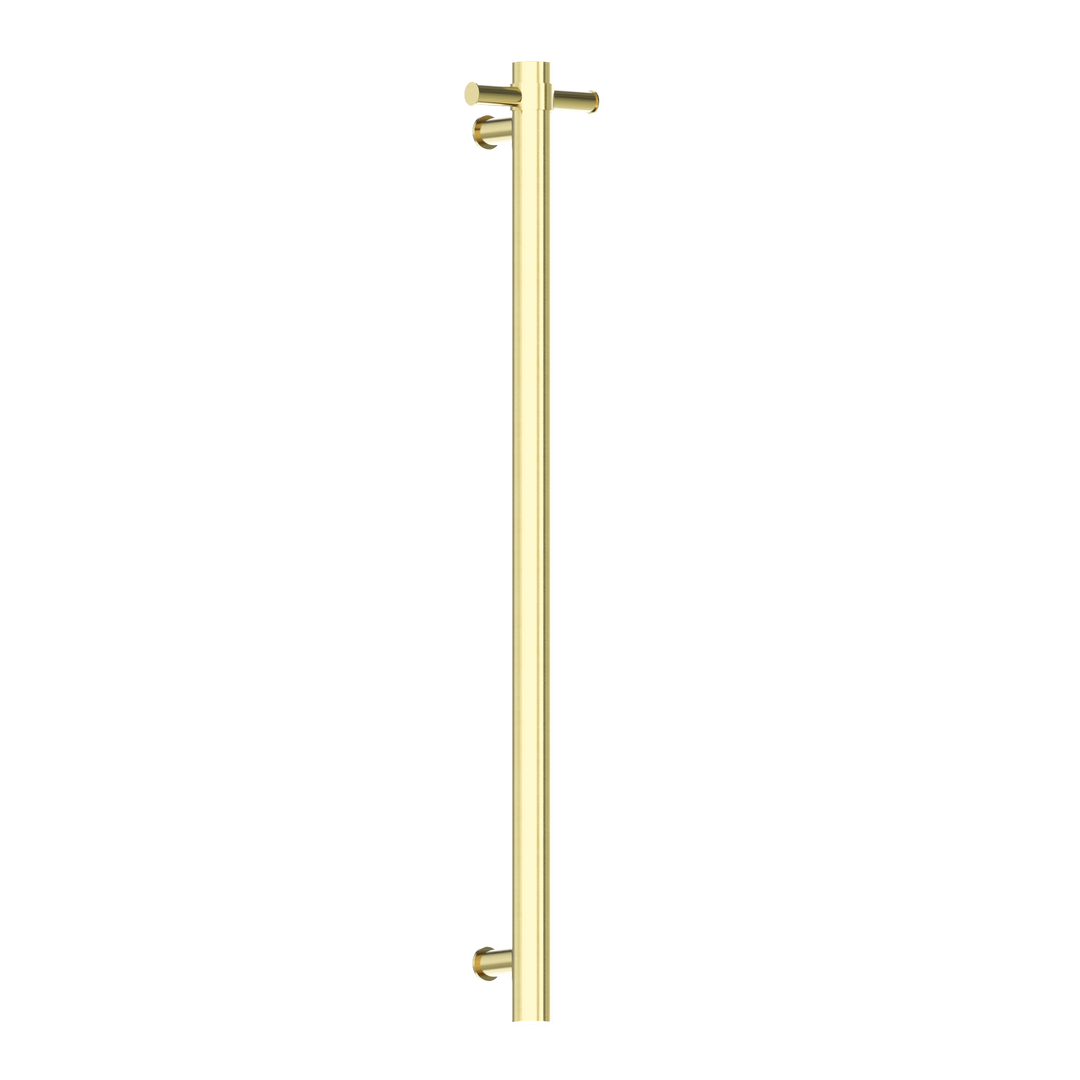HEATED VERTICAL TOWEL RAIL BRUSHED GOLD
