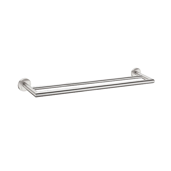 DOLCE DOUBLE TOWEL RAIL 700MM BRUSHED NICKEL