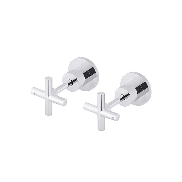 Cross Handle Jumper Valve Wall Top Assemblies - Polished Chrome