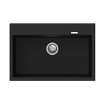 Load image into Gallery viewer, Black Carysil Waltz 780 Granite Single Bowl Stone Kitchen Sink 780*510*220mm
