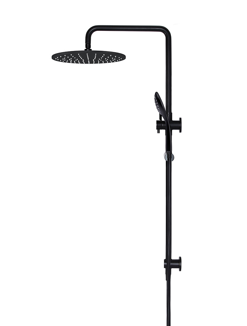 Round Combination Shower Rail 300mm Rose, Three Function Hand Shower