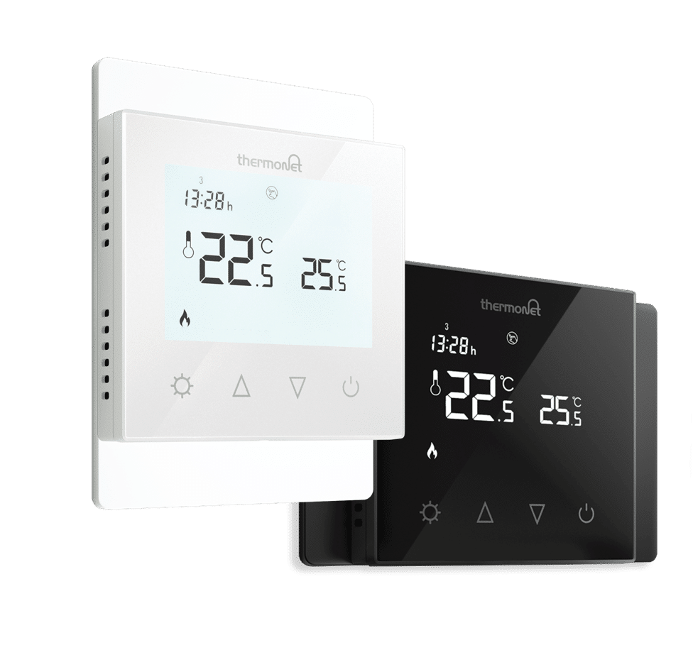 Thermotouch 7.6iG Black Glass Thermostat 16A Max Load