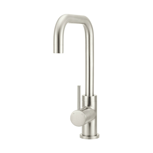 Round Kitchen Mixer Tap Curved - PVD Brushed Nickel