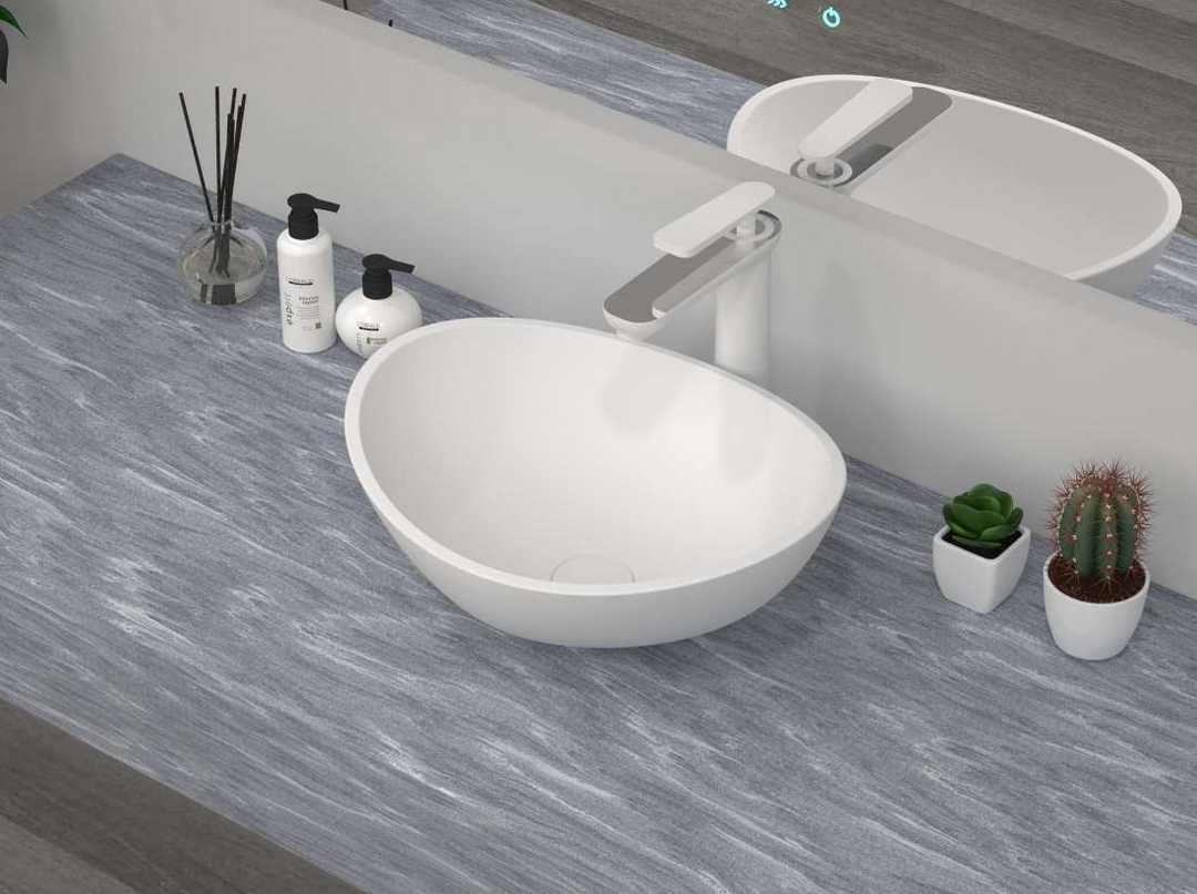 420*340*130 White matte Cast Solid Surface Basin