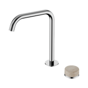 Serenity Progressive Bath/Kitchen Mixer Edge Spout With Rome Travertine Handle Chrome