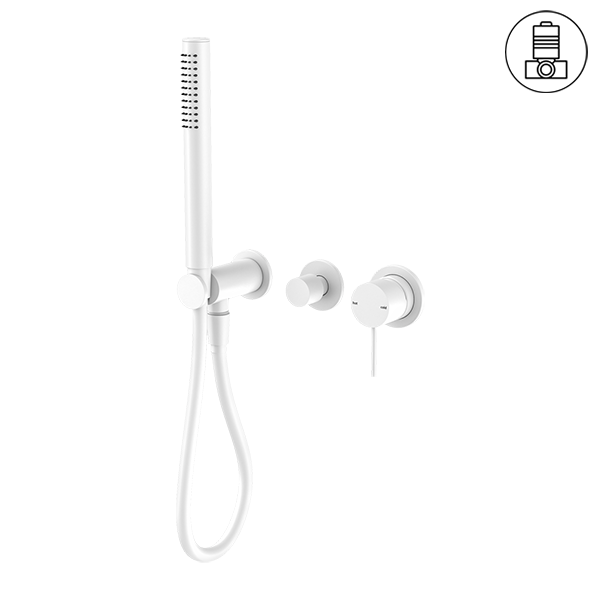 MECCA SHOWER MIXER DIVERTOR SYSTEM SEPARATE BACK PLATE MATTE WHITE