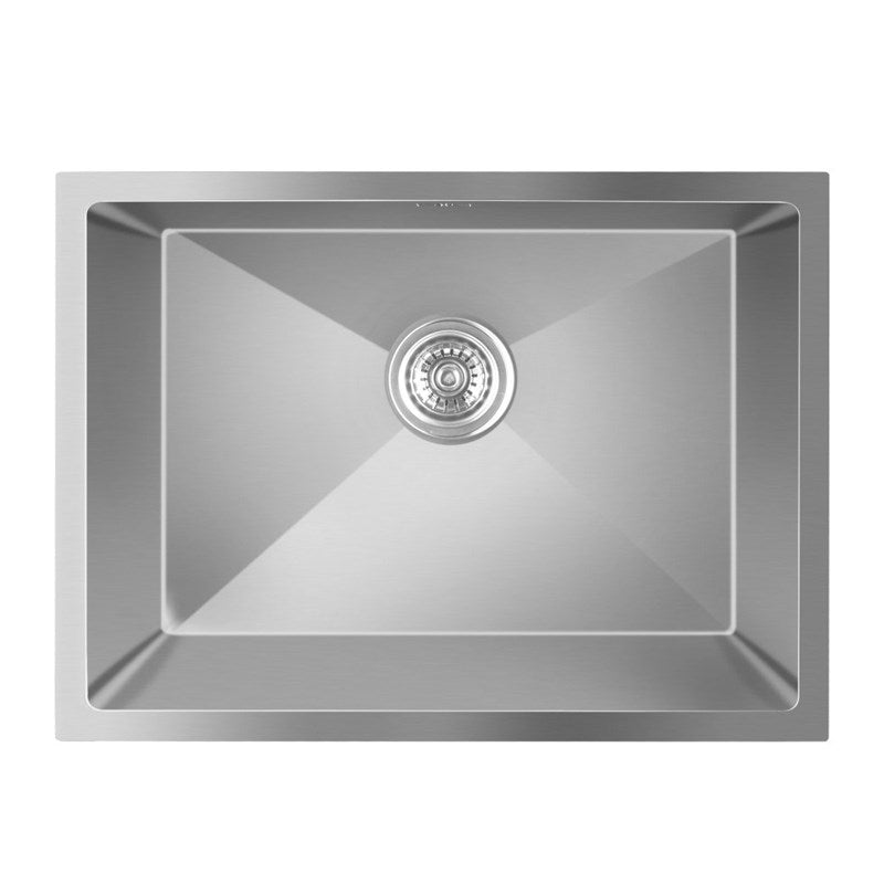 Round Corner Chrome Stainless Steel Handmade Single Bowl Kitchen Sink 580*440*230mm