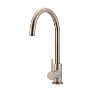 Round Gooseneck Kitchen Mixer Tap - Champagne