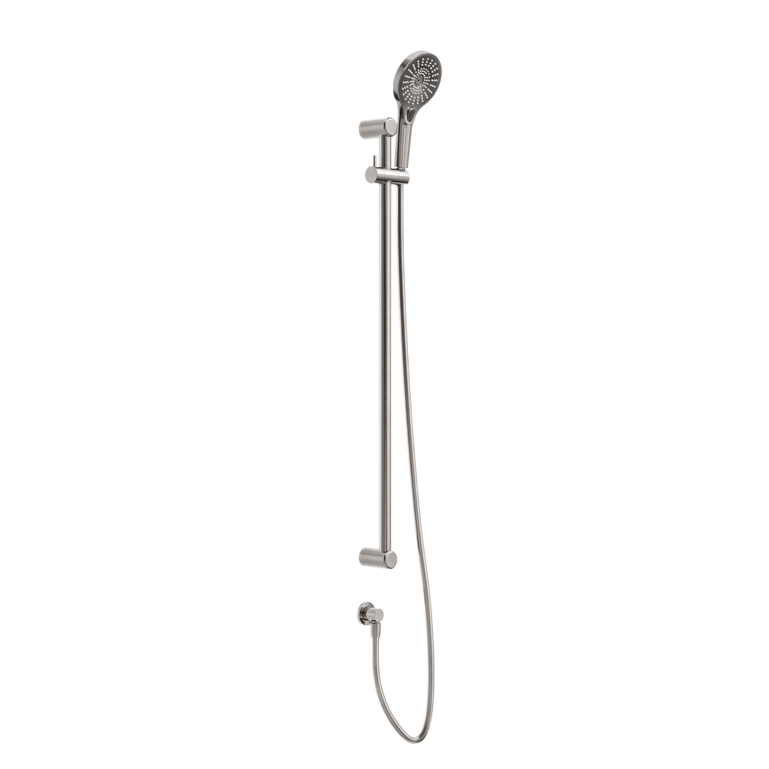 MECCA CARE 25MM GRAB RAIL AND ADJUSTABLE SHOWER RAIL SET 900MM BRUSHED NICKEL