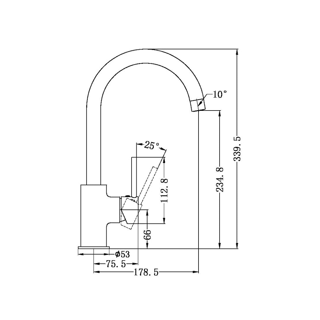 DOLCE KITCHEN MIXER GOOSENECK GUN METAL
