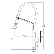 Chrome 2 Watter Patterns Pull-out Kitchen Mixer