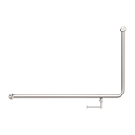 Load image into Gallery viewer, MECCA CARE 32MM DDA 90 DEGREE BENT TUBE GRAB RAIL 600X1000MM WITH TOILET ROLL HOLDER BRUSHED NICKEL
