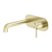 Zen SS316L Wall Basin/Bath Mixer 185mm Spout Brushed Gold