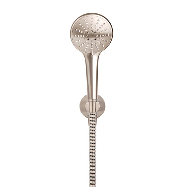Round Three Function Hand Shower on Fixed Bracket - Champagne