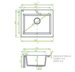 Load image into Gallery viewer, Laveo Komodo Grey Granite Single Bowl Stone Kitchen Sink 490*580*220mm(including Space Saving Siphon and Click-clack Plug)
