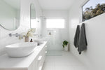 Load image into Gallery viewer, Round Wall Shower Curved Arm 400mm - Polished Chrome

